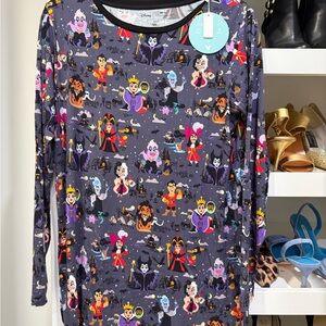 Little Sleepies Disney Villains Long Sleeve Shirt - Black and Purple